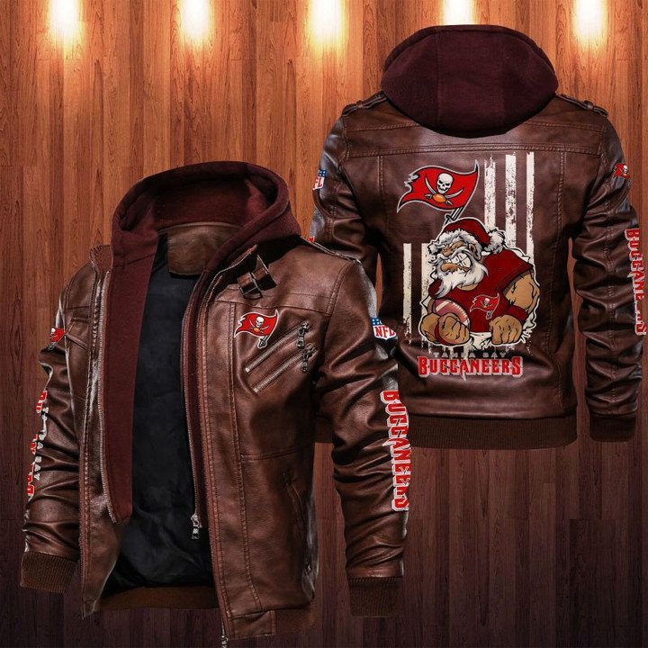 Tampa Bay Buccaneers Leather Jacket Angry Santa Claus