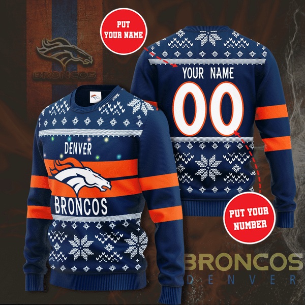 Personalized Denver Broncos NFL Ugly Sweater