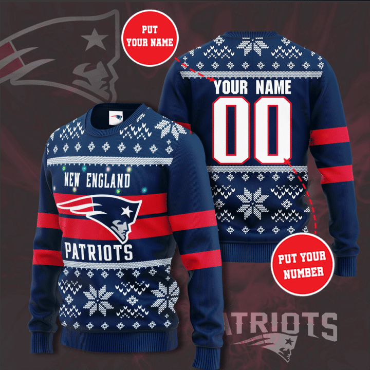 Personalized New England Patriots NFL Ugly Sweater