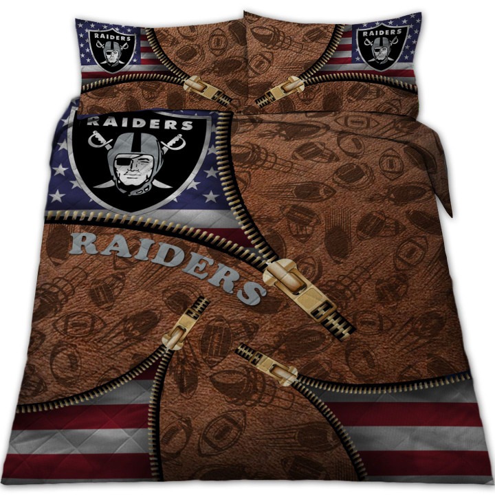 Kansas City Chiefs NFL American Flag Leather Pattern Bedding Set