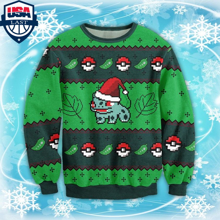 Pokemon bulbasaur green ugly christmas sweater