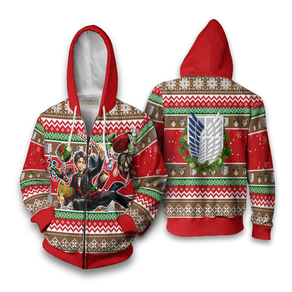 Eren Yeager Attack on Titan Anime Ugly Christmas Sweater New Design