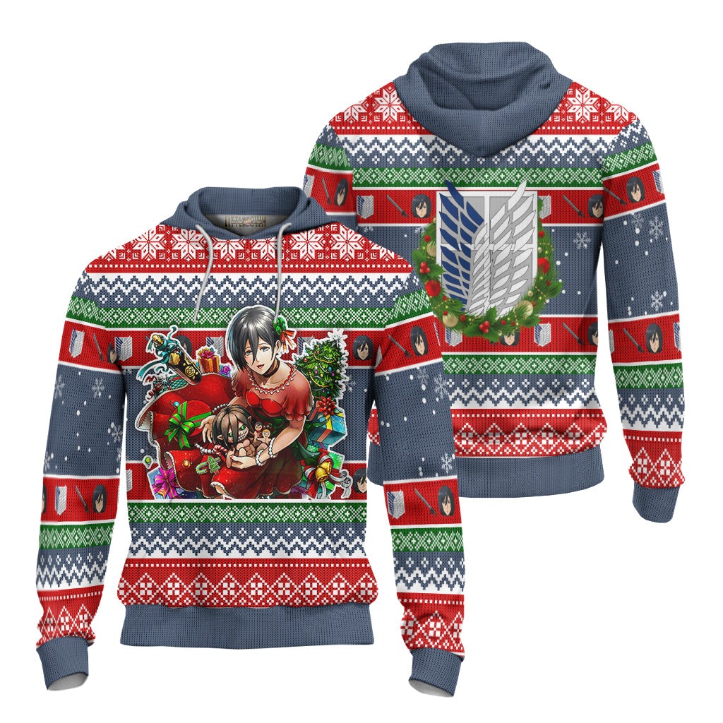 Mikasa Ackerman Attack on Titan Anime Ugly Christmas Sweater New Design