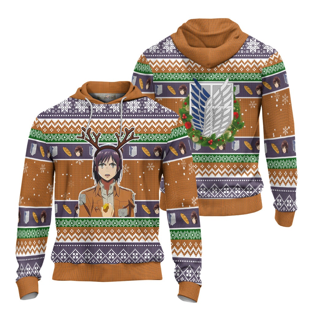 Sasha Blouse Attack on Titan Anime Ugly Christmas Sweater New Design