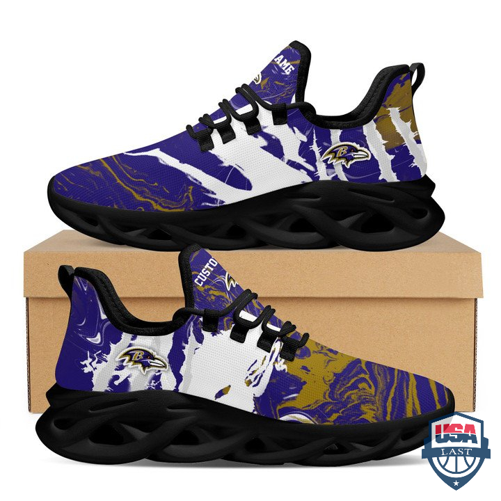 Baltimore Ravens Custom Name Max Soul Clunky Sneaker 25