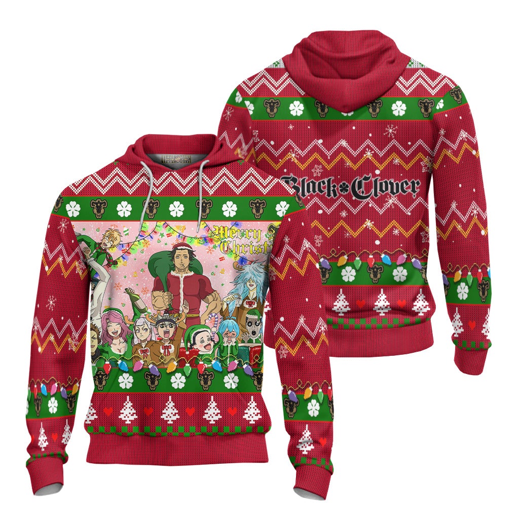 Black Clover Anime Ugly Christmas Sweater Red New Design