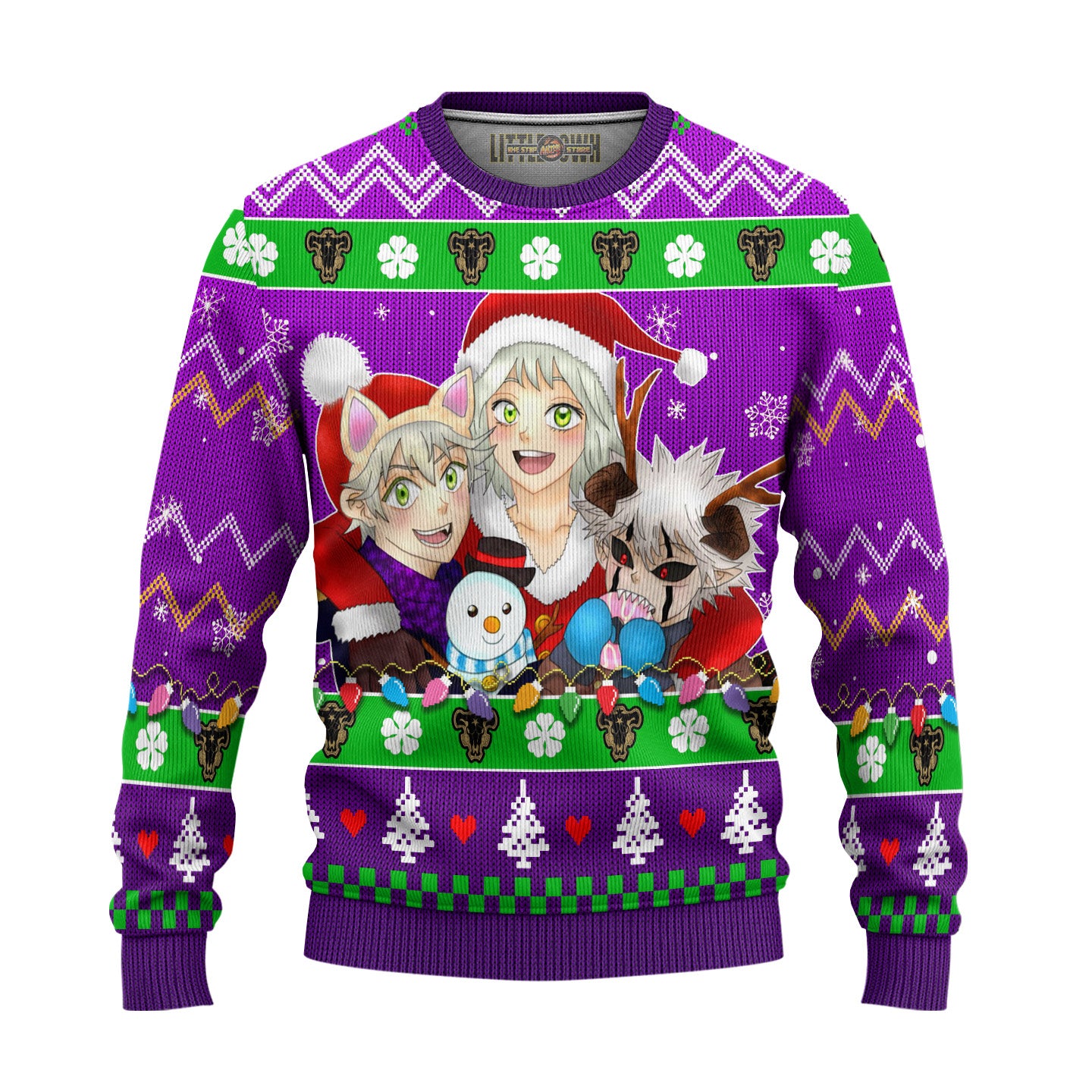 Black Clover Anime Ugly Christmas Sweater Purple New Design
