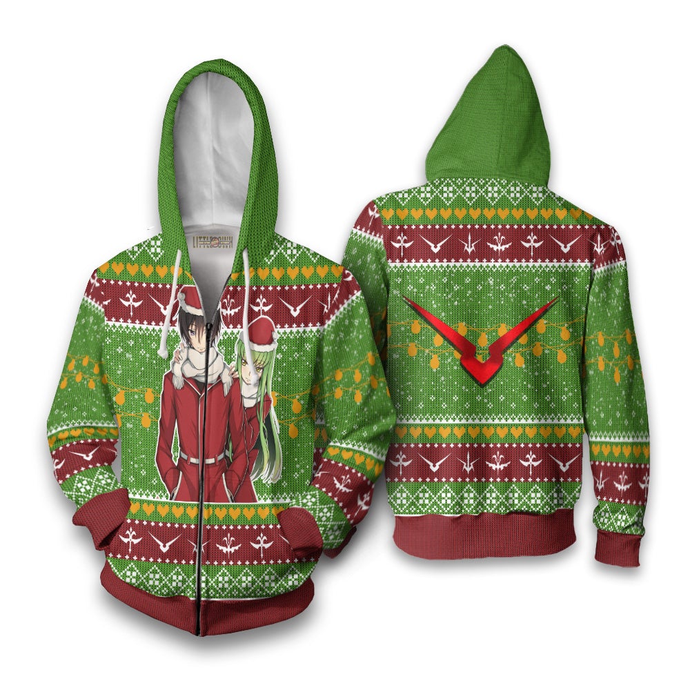 CC x Lelouch Anime Ugly Christmas Sweater Custom Code Geass New Design
