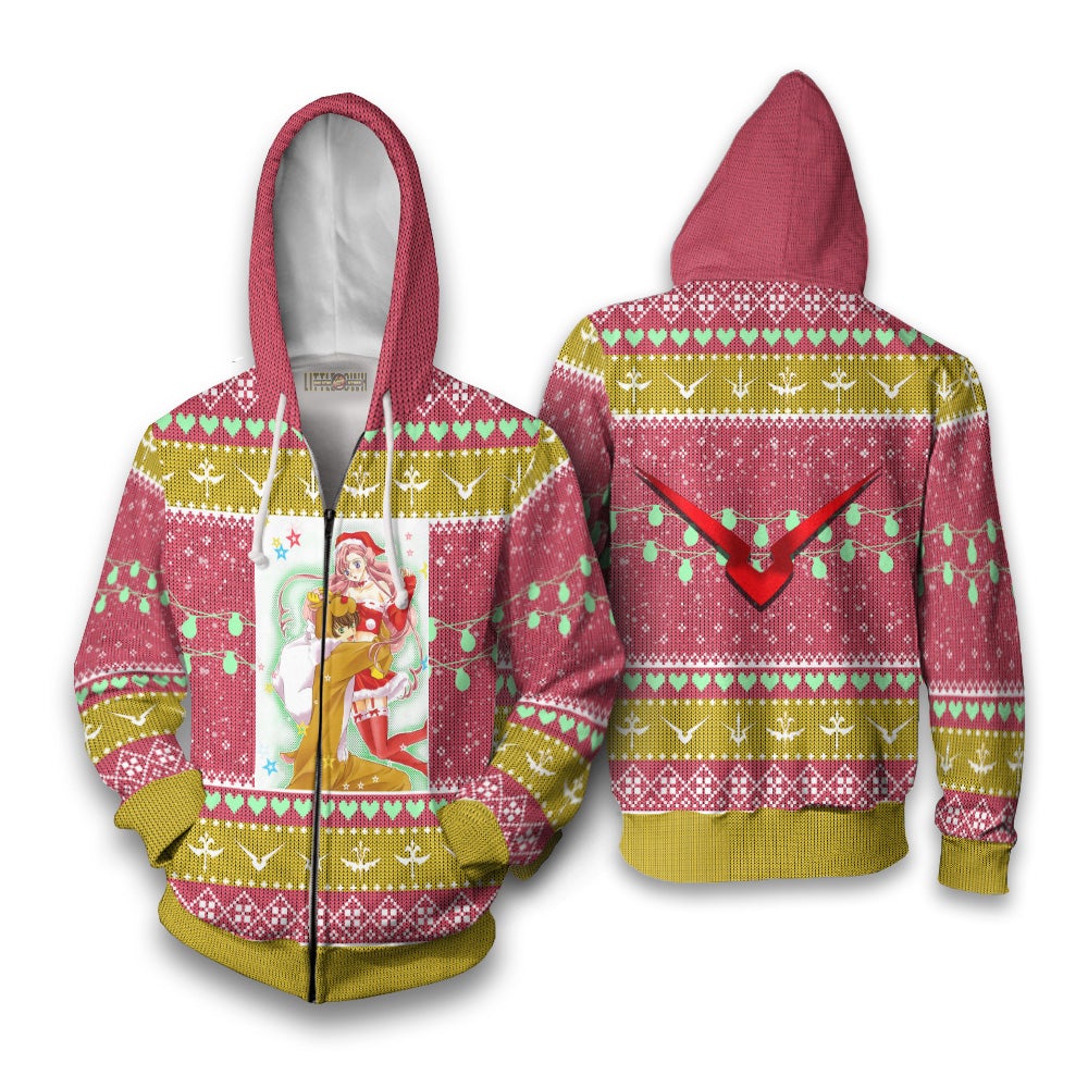 Euphemia x Suzaku Anime Ugly Christmas Sweater Custom Code Geass New Design