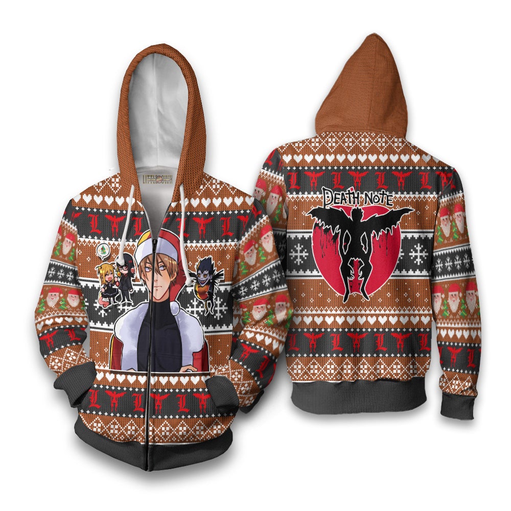 Light Yagami Anime Ugly Christmas Sweater Custom Death Note New Design