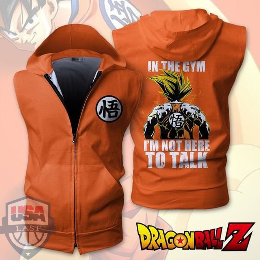 Dragon Ball Z In The Gym I'm Not Here To Talk Vest Zipper