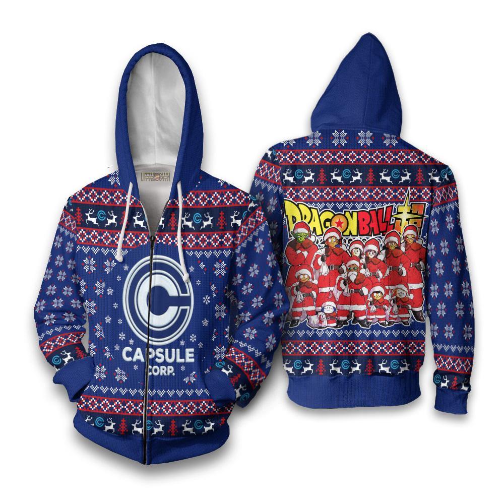 Capsule Corp Ugly Christmas Sweater Dragon Ball Anime New Design