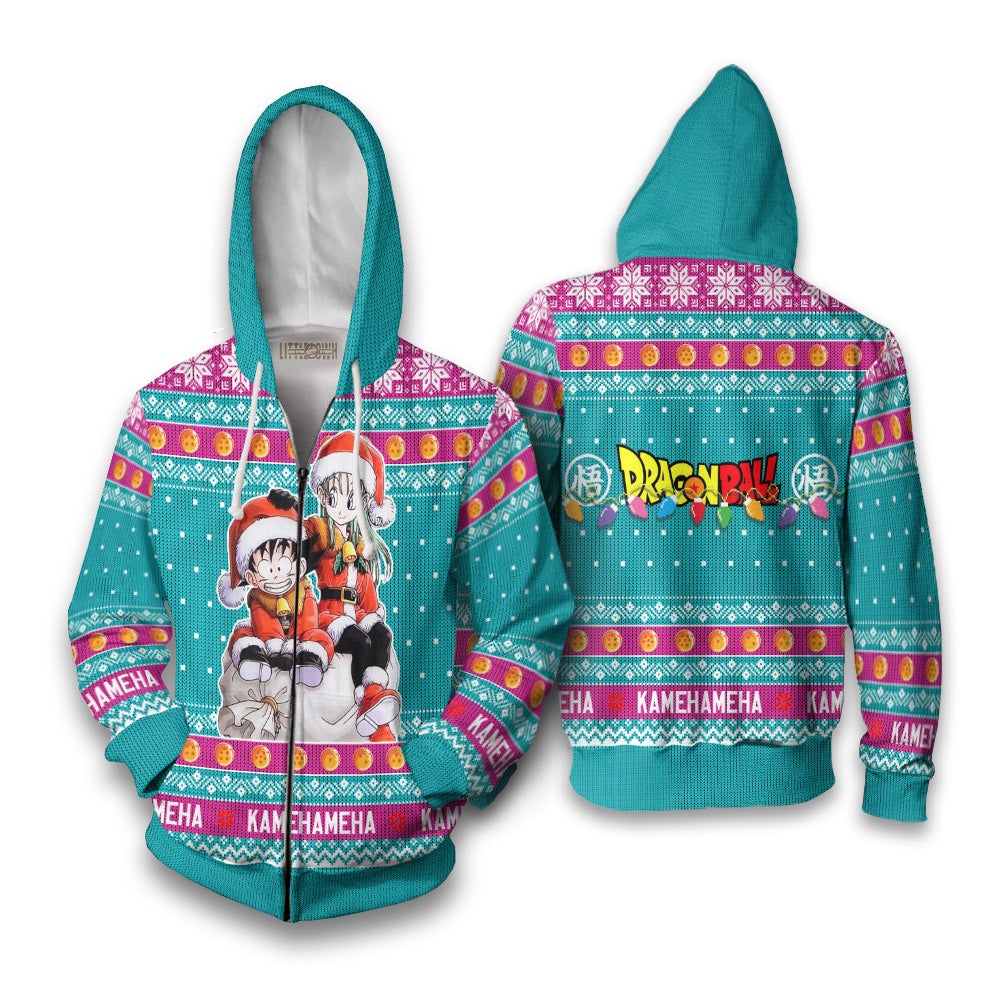 Goku x Bulma Dragon Ball Anime Ugly Christmas Sweater New Design