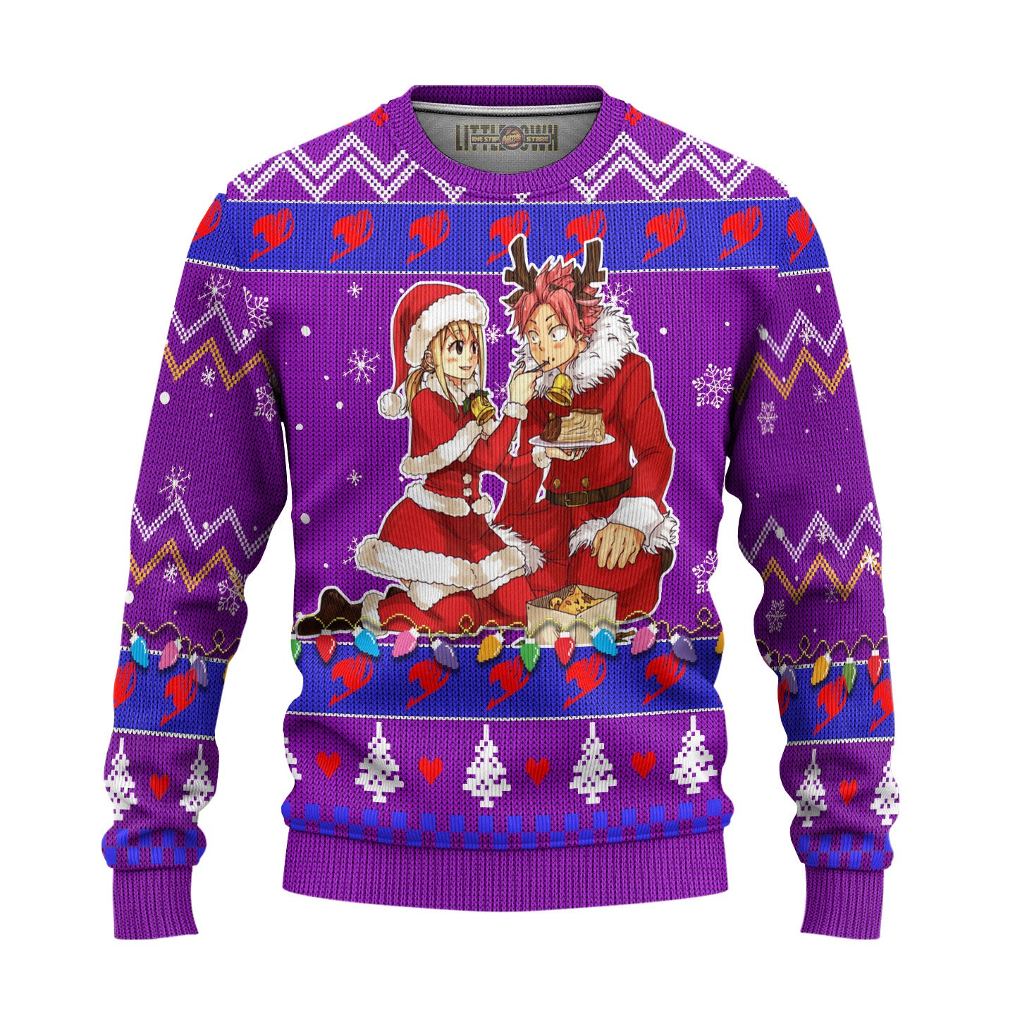 Natsu x Lucy Anime Ugly Christmas Sweater Custom Fairy Tail New Design