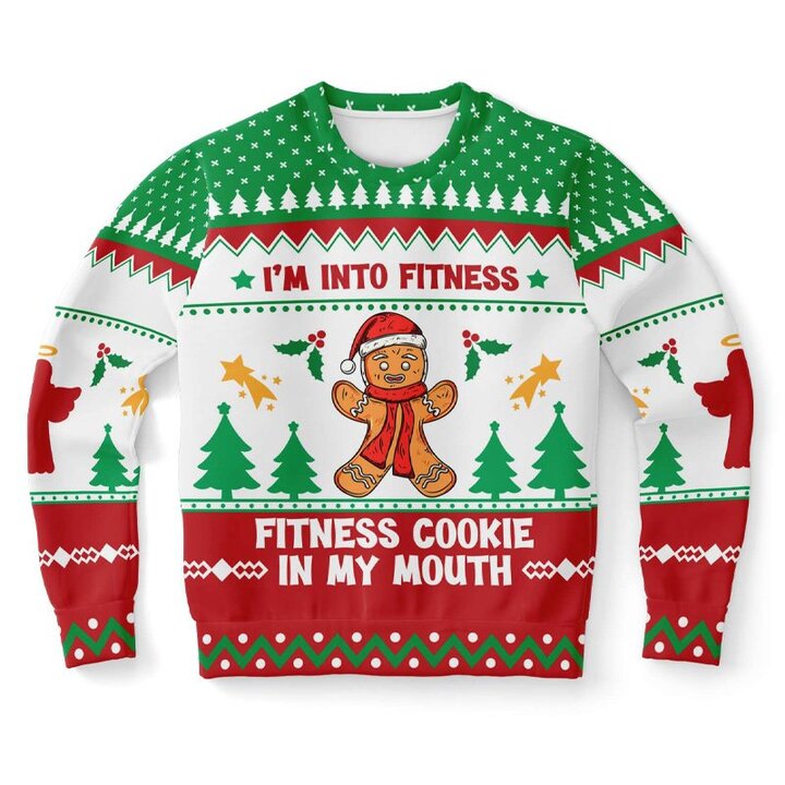 Fitness Cookie In My Mouth Ugly Christmas Sweater