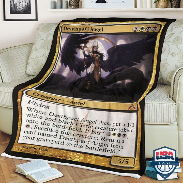 Game MTG Deathpact Angel Fleece Blanket