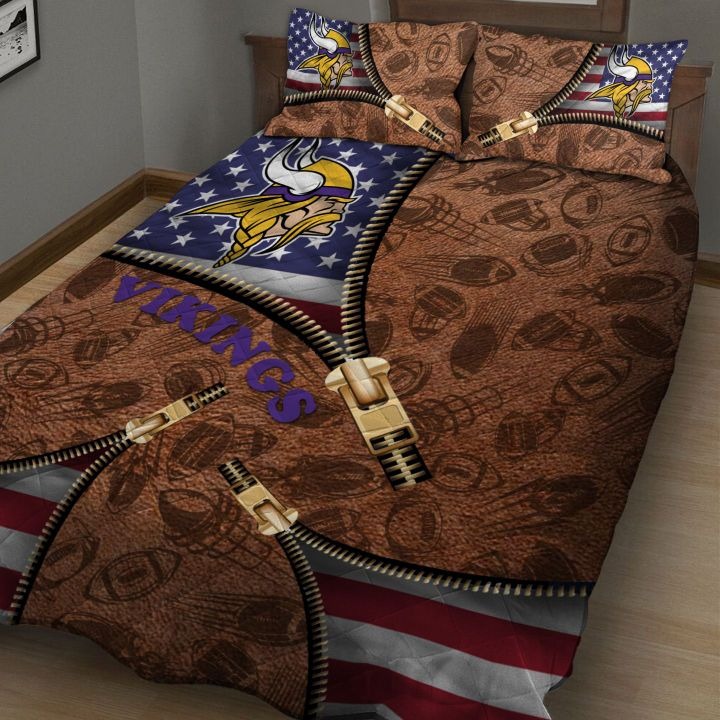 Los Angeles Rams NFL American Flag Leather Pattern Bedding Set