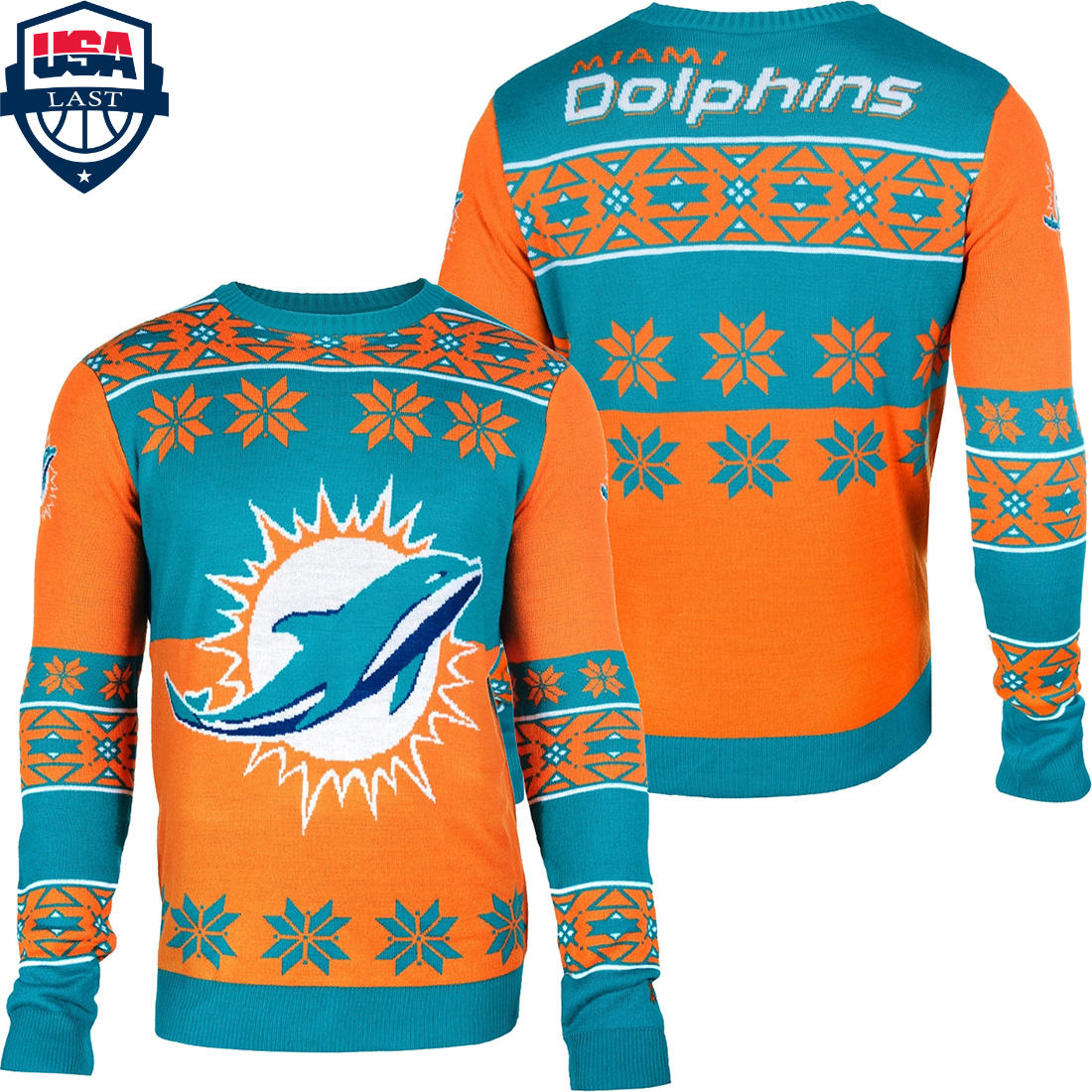 Miami Dolphins Big Logo NFL Ugly Sweater