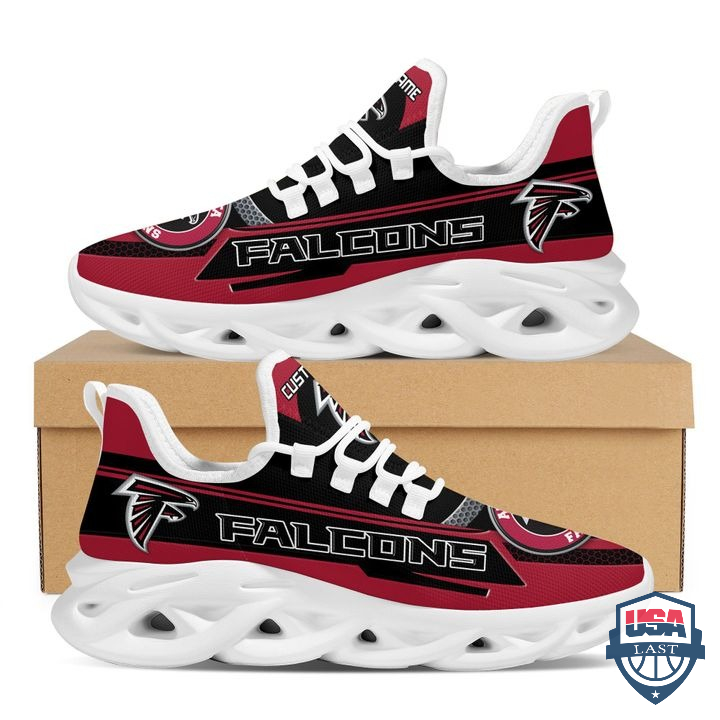 NFL Atlanta Falcons Geometric Pattern Custom Name Max Soul Shoes 23