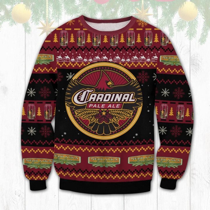 Nebraska Cardinal Pale Ale All Printed Ugly Christmas Sweater Sweatshirt