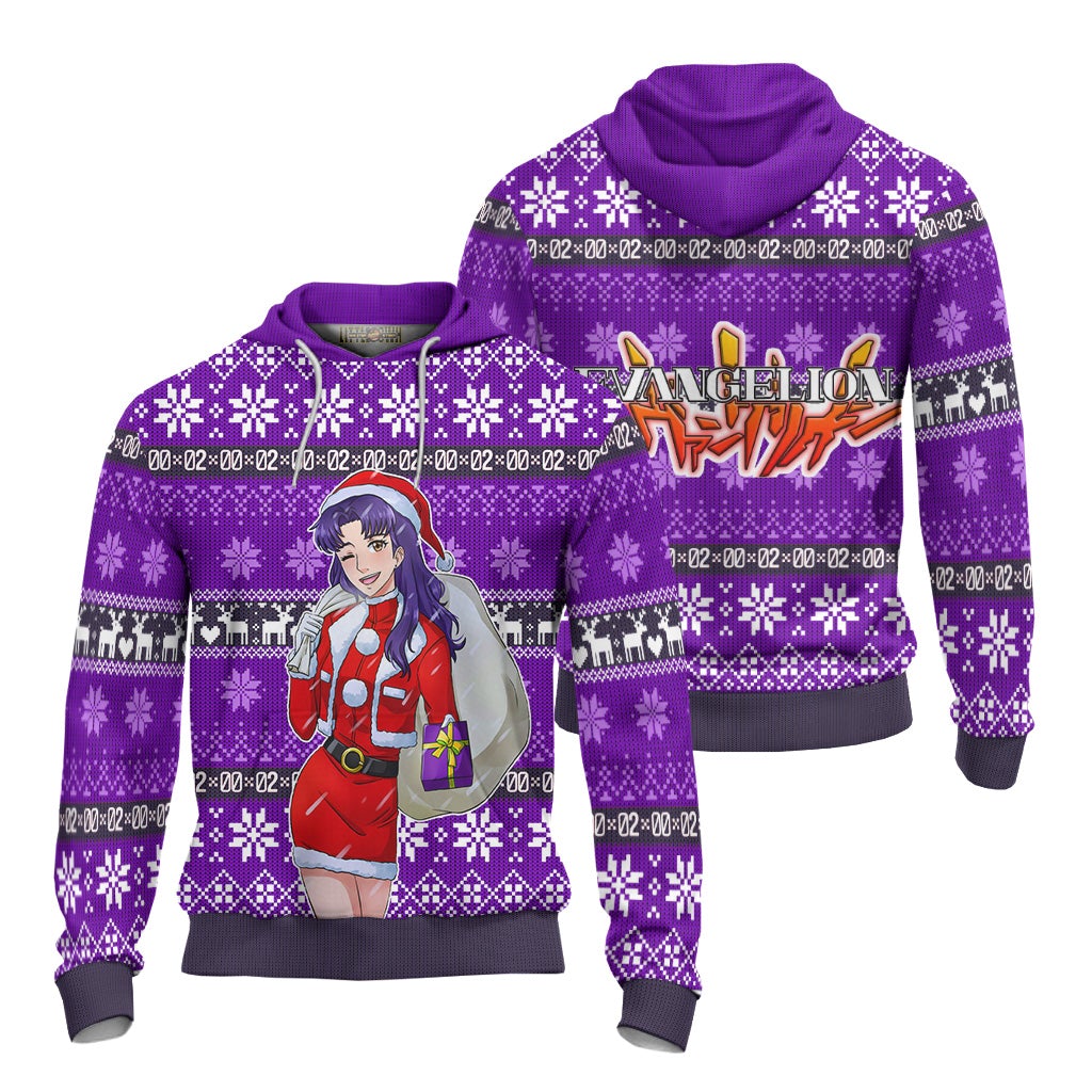 Misato Katsuragi Anime Ugly Christmas Sweater Custom Neon Genesis Evangelion New Design