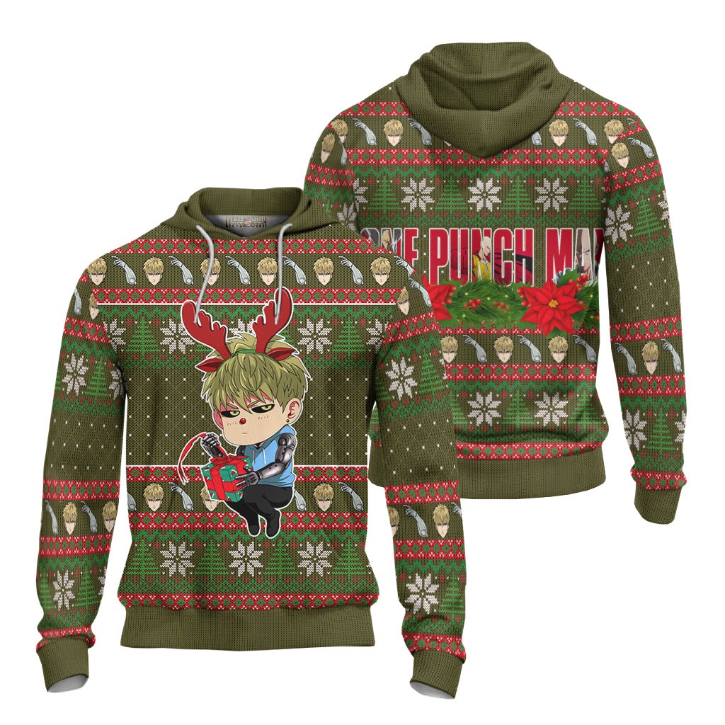 Genos Anime Ugly Christmas Sweater Custom One Punch Man New Design