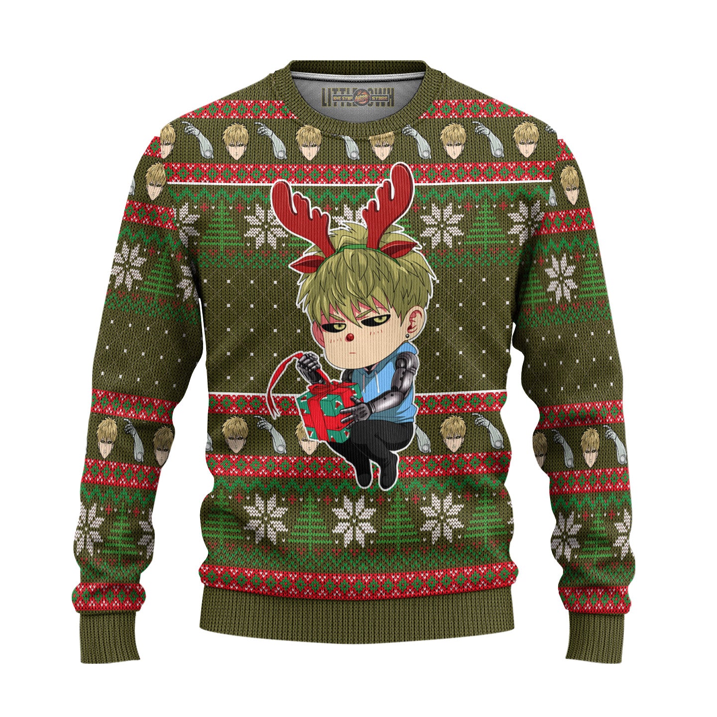Saitama x Genos Anime Ugly Christmas Sweater Custom One Punch Man New Design