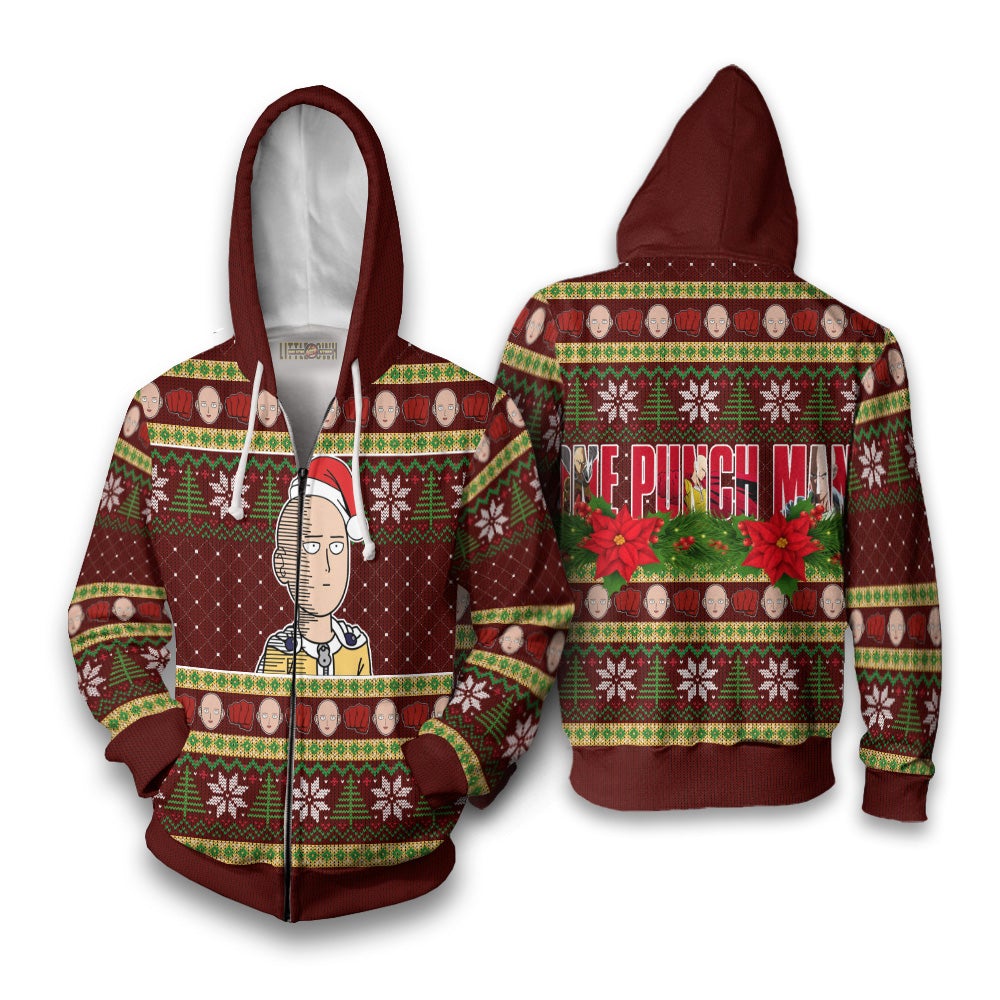 Saitama Anime Ugly Christmas Sweater Custom One Punch Man New Design