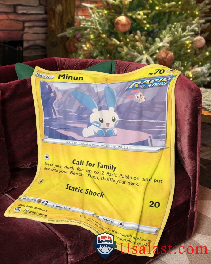 Pokemon Minun Rapid Strike Soft Blanket