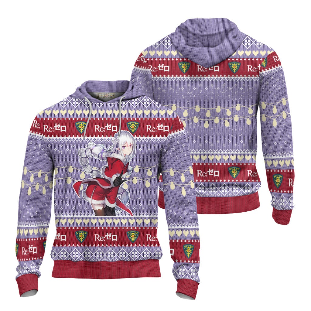 Emilia Anime Ugly Christmas Sweater Custom Re Zero New Design