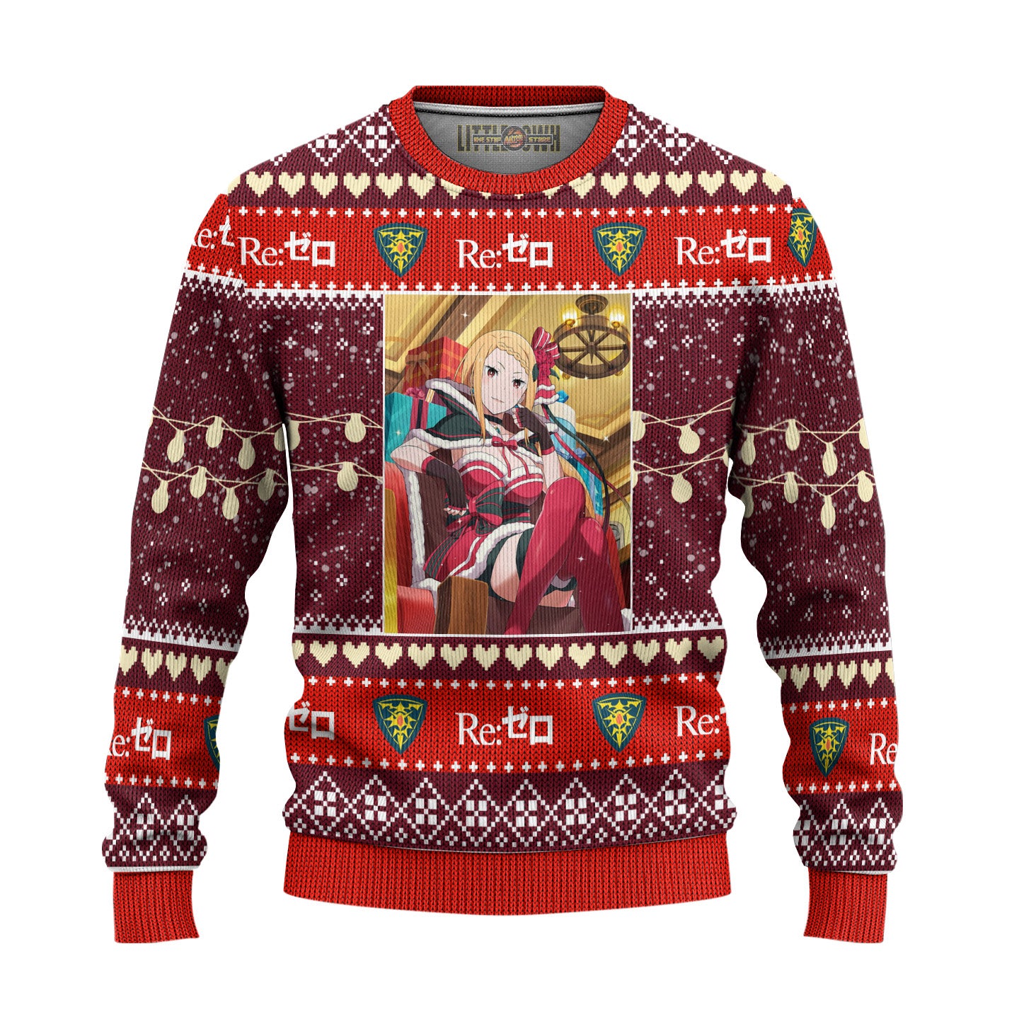 Natsuki Subaru x Emilia Anime Ugly Christmas Sweater Custom Re Zero New Design