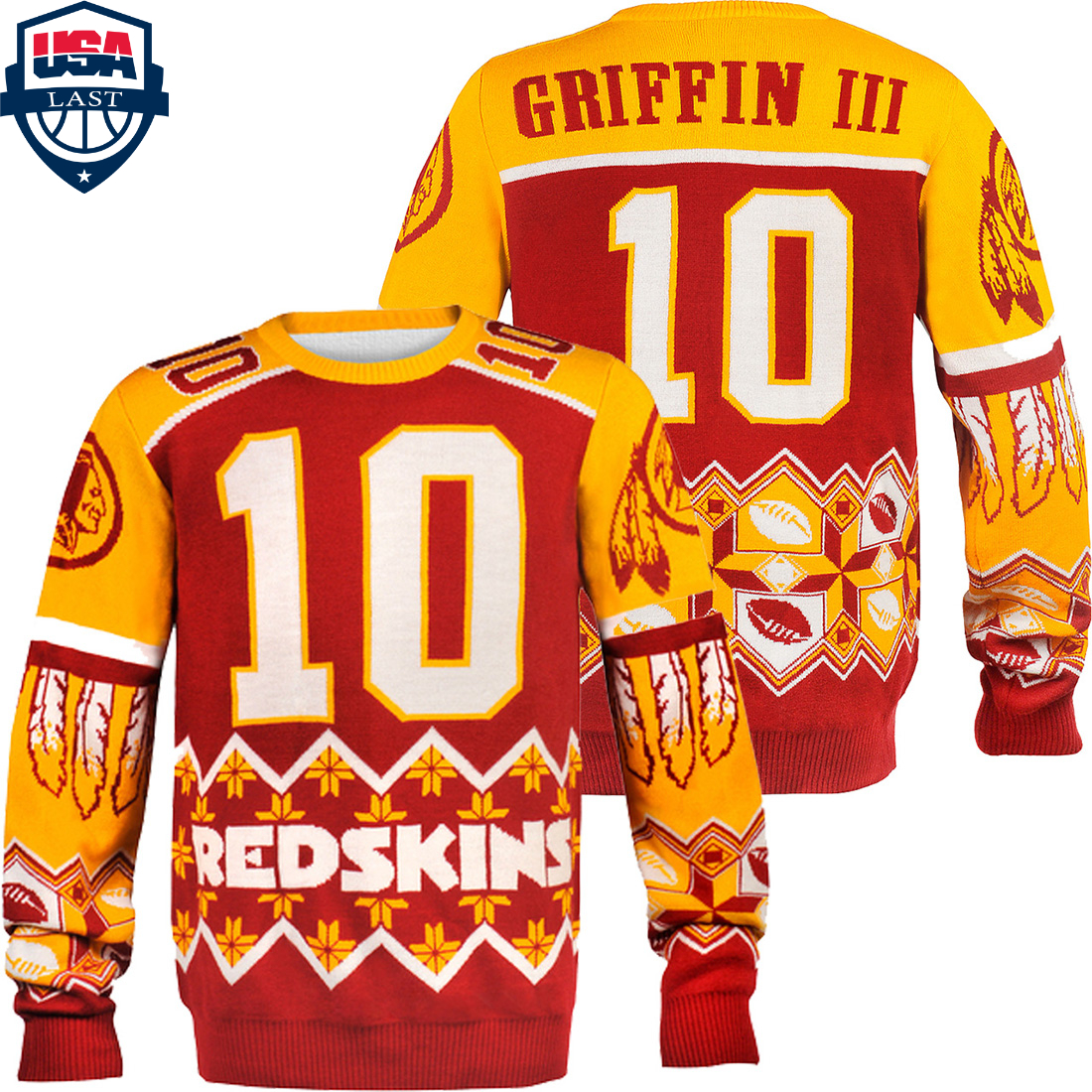 Robert Griffin III Washington Redskins NFL Player Ugly Sweater