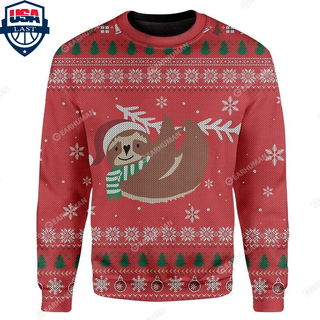 Sloth ugly christmas sweater