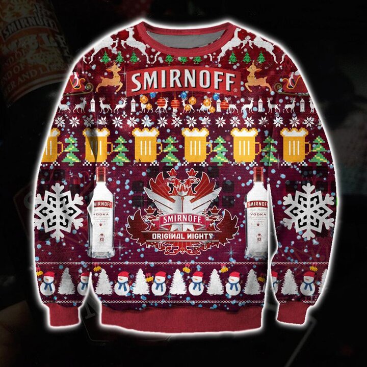 Smirnoff Vodka 3D Ugly Knitted Sweater