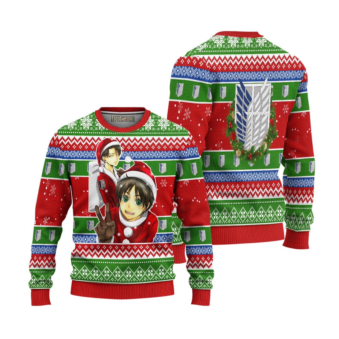 Levi x Eren Attack on Titan Anime Ugly Christmas Sweater New Design