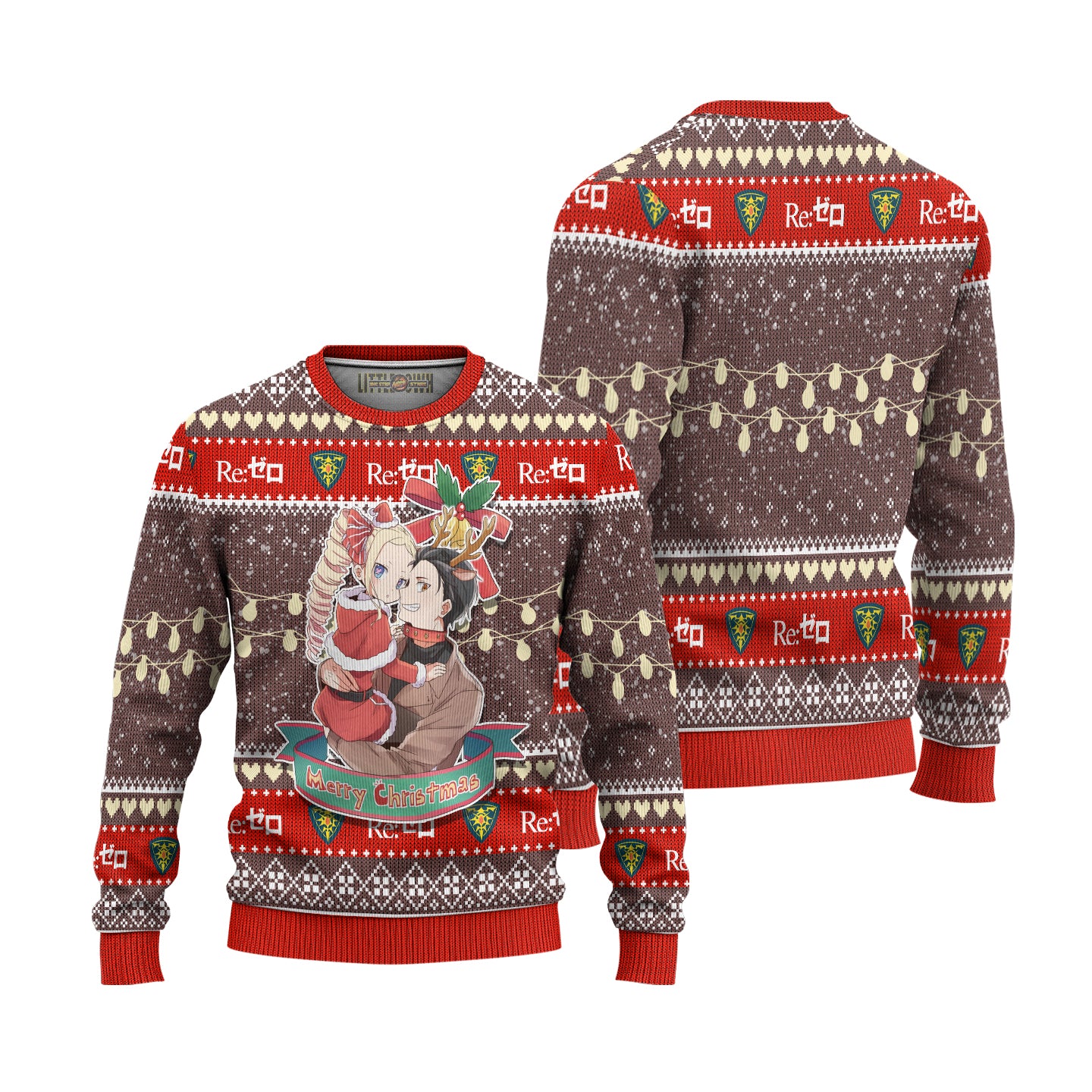 Natsuki Subaru x Beatrice Anime Ugly Christmas Sweater Custom Re Zero New Design