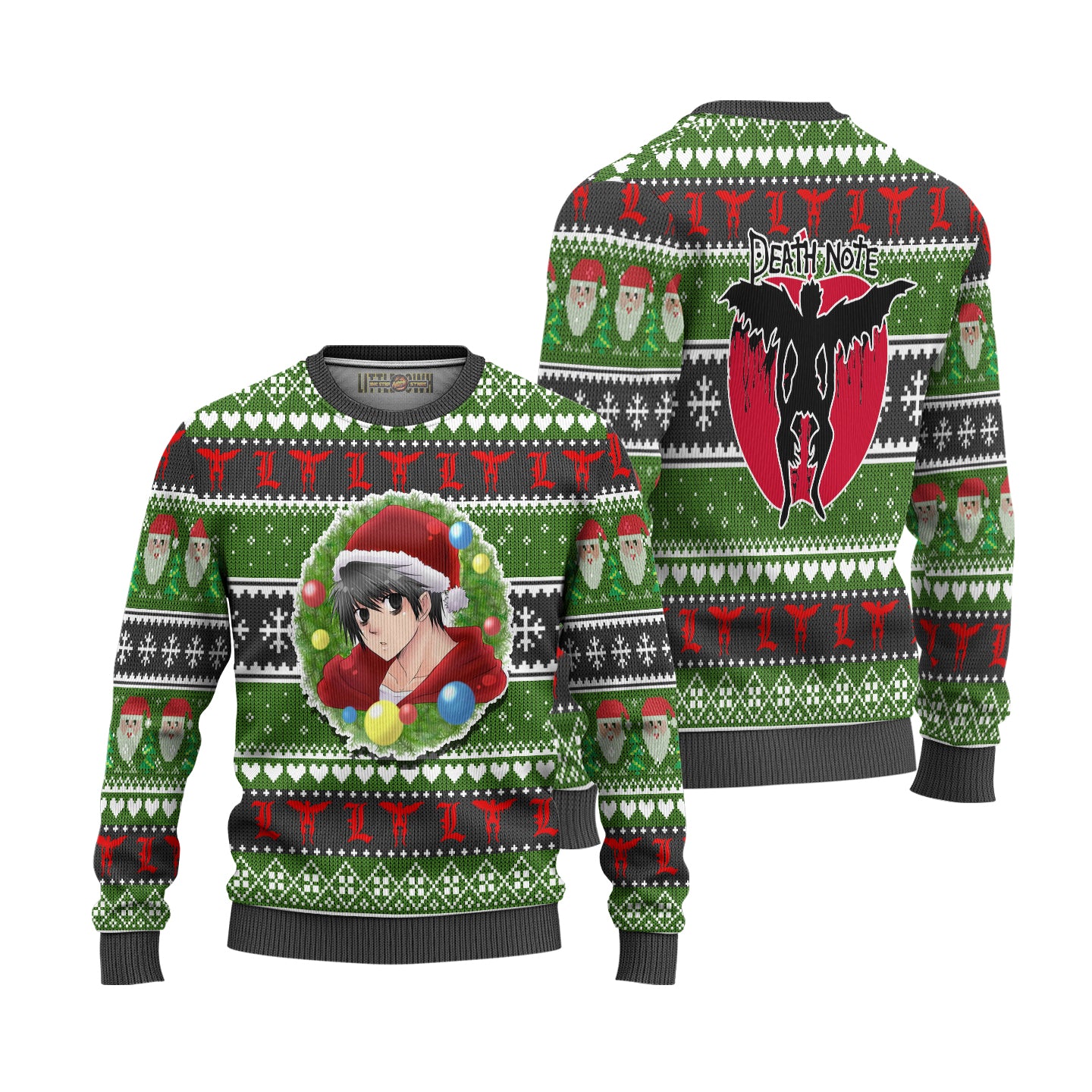 L Lawliet Anime Ugly Christmas Sweater Custom Death Note New Design