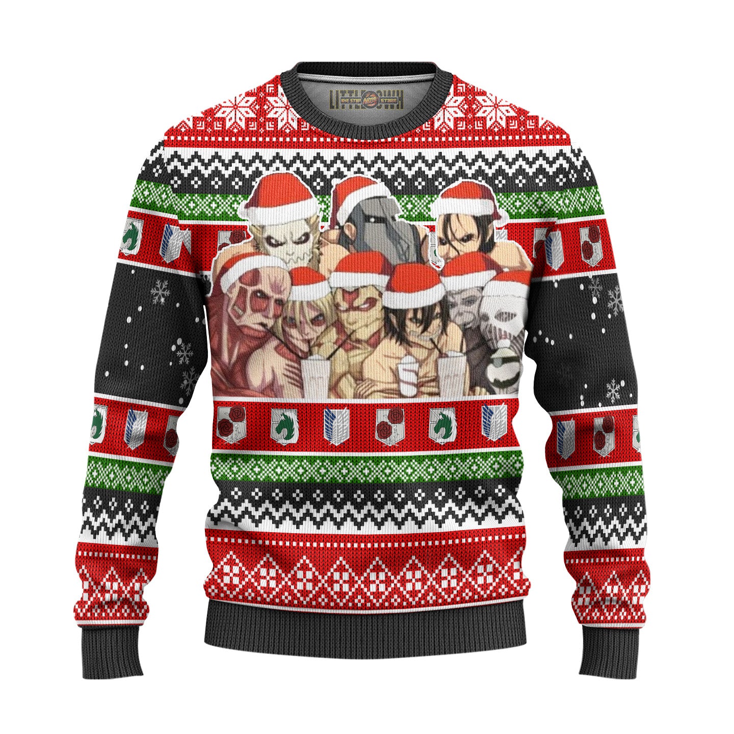 Nine Titans Ugly Christmas Sweater Attack on Titan Anime New Design