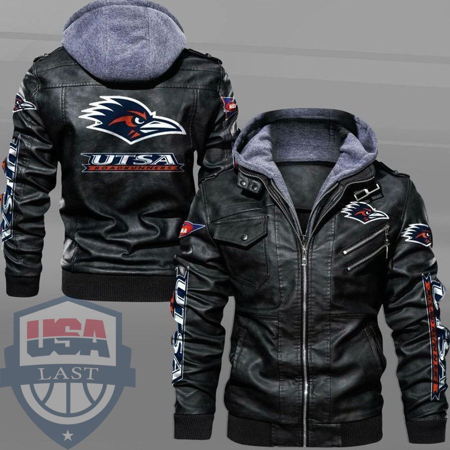 UTSA Roadrunners Hooded Leather Jacket