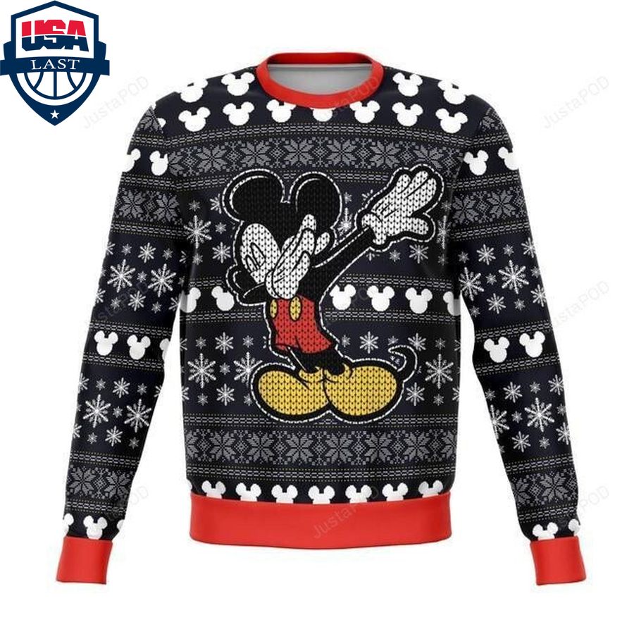 Mickey dabbing ugly christmas sweater