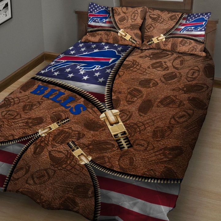 Carolina Panthers NFL American Flag Leather Pattern Bedding Set