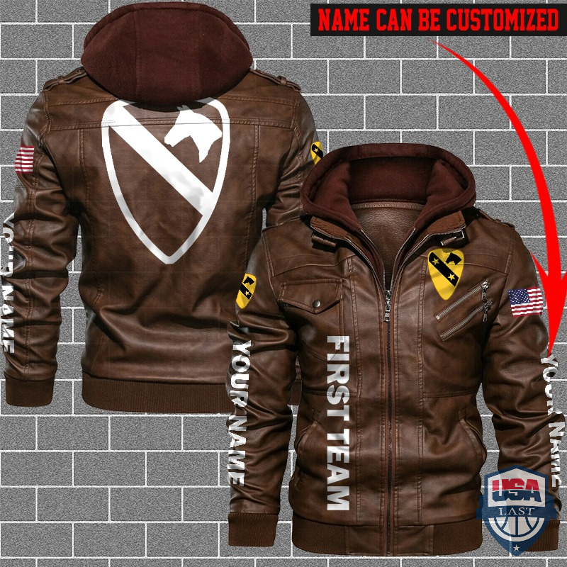 1st Cavalry Division Custom Name Leather Jacket