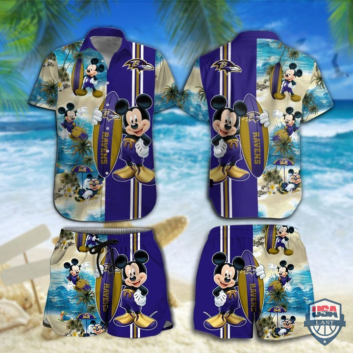 New England Patriots Mickey Mouse Hawaiian Shirt Beach Short