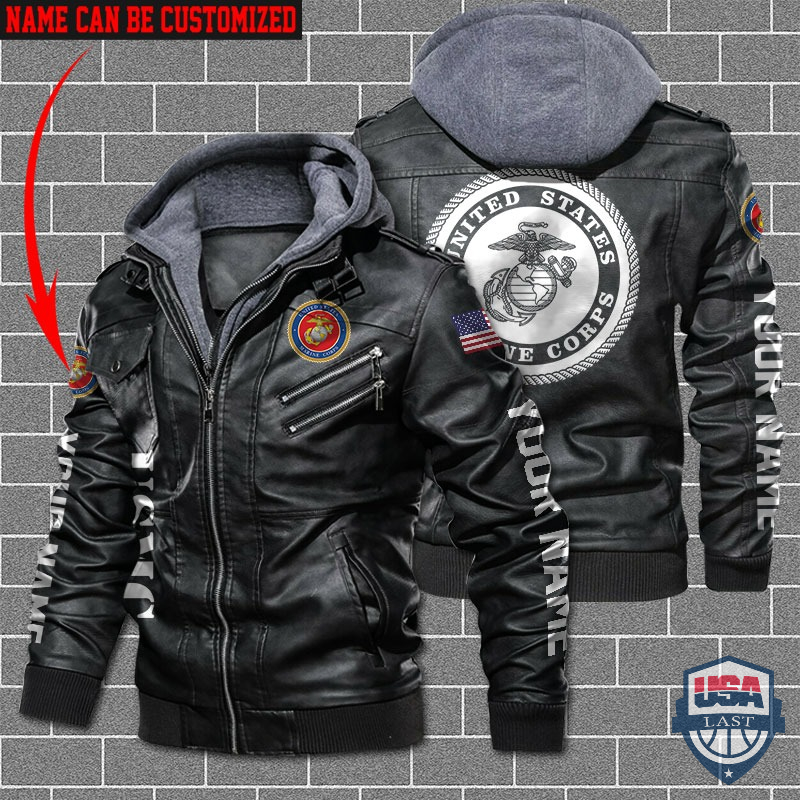 United States Marine Corps Custom Name Leather Jacket