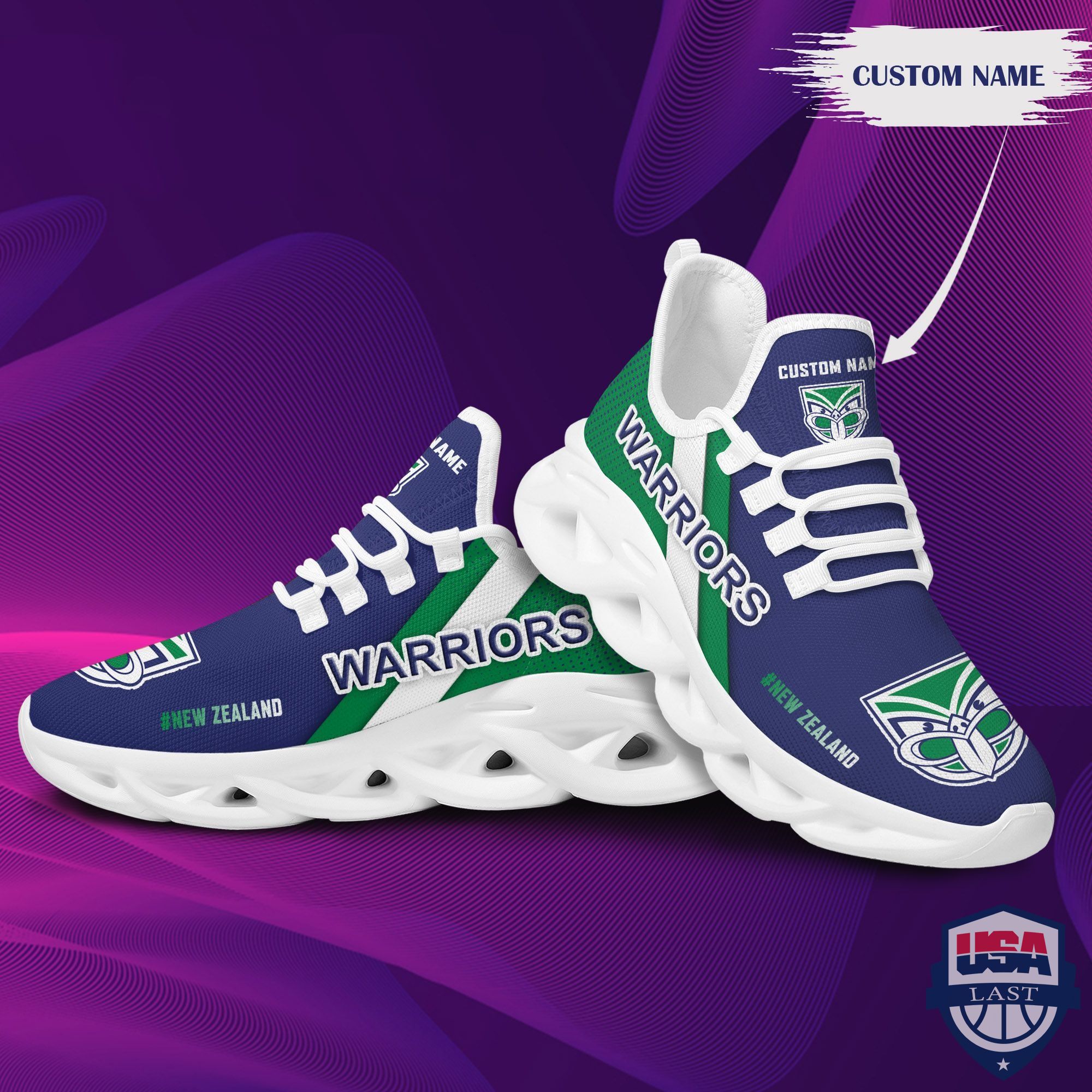 Personalized New Zealand Warriors Max Soul Shoes