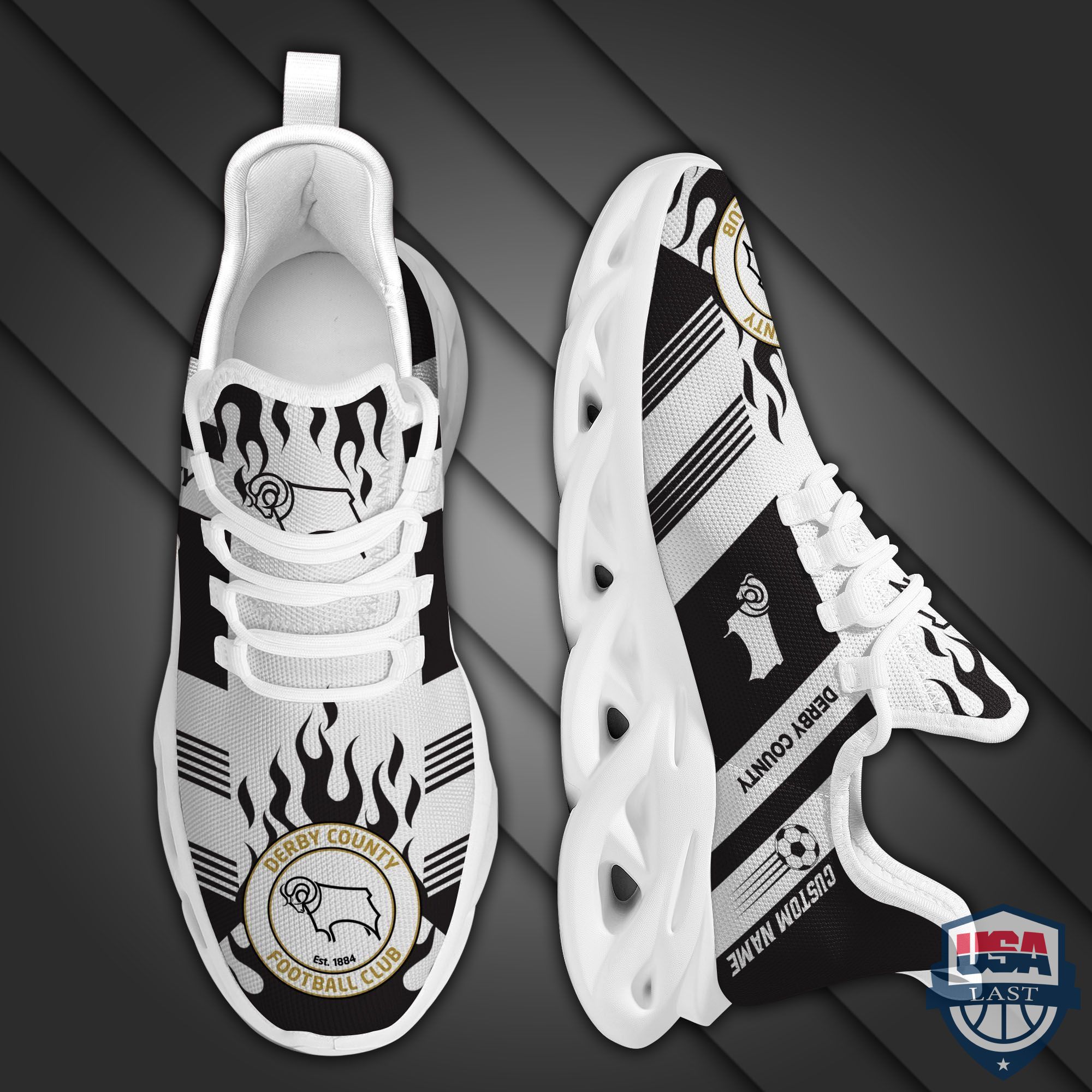 Derby County Custom Name Max Soul Sneakers Running Shoes