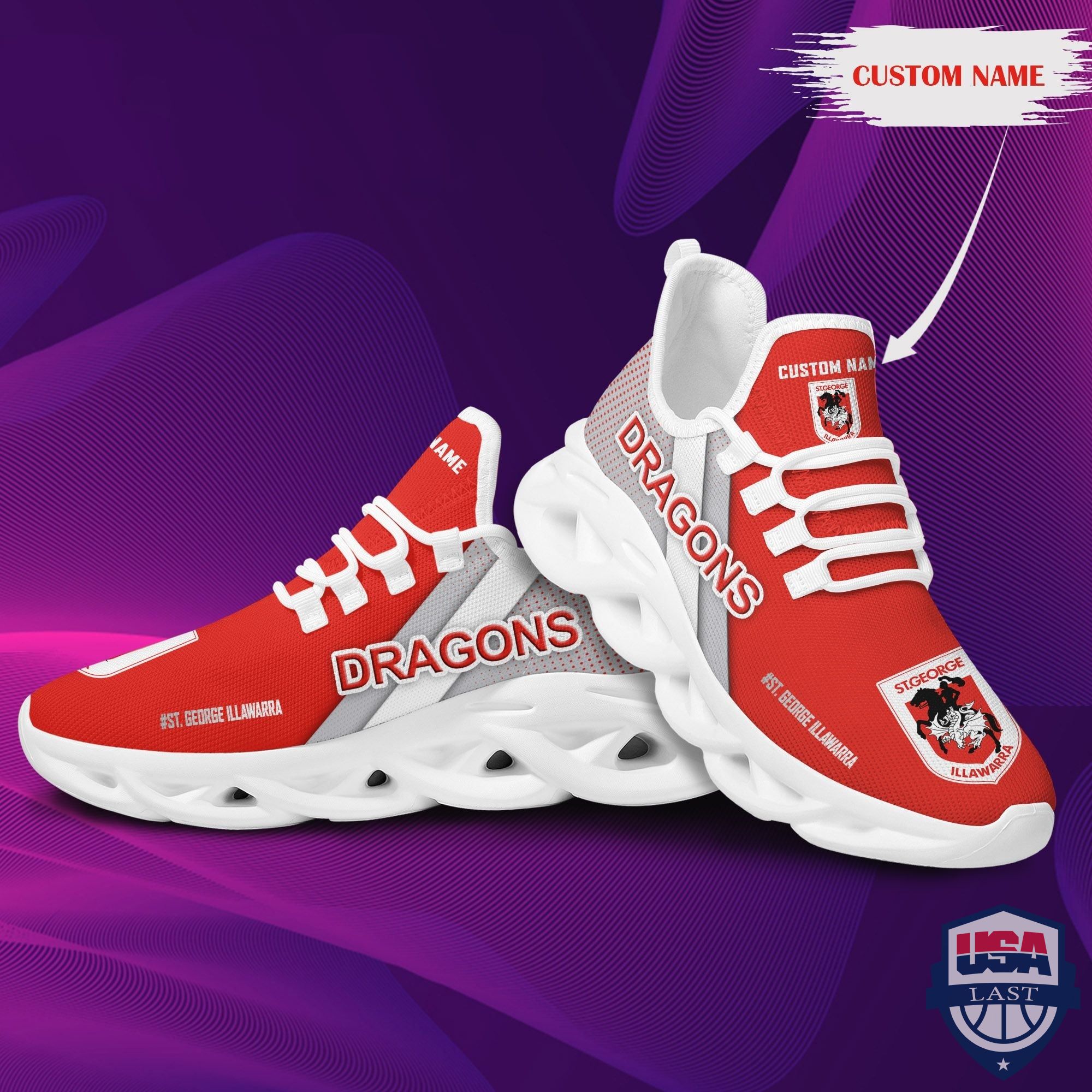 Personalized St George Illawarra Dragons Max Soul Shoes
