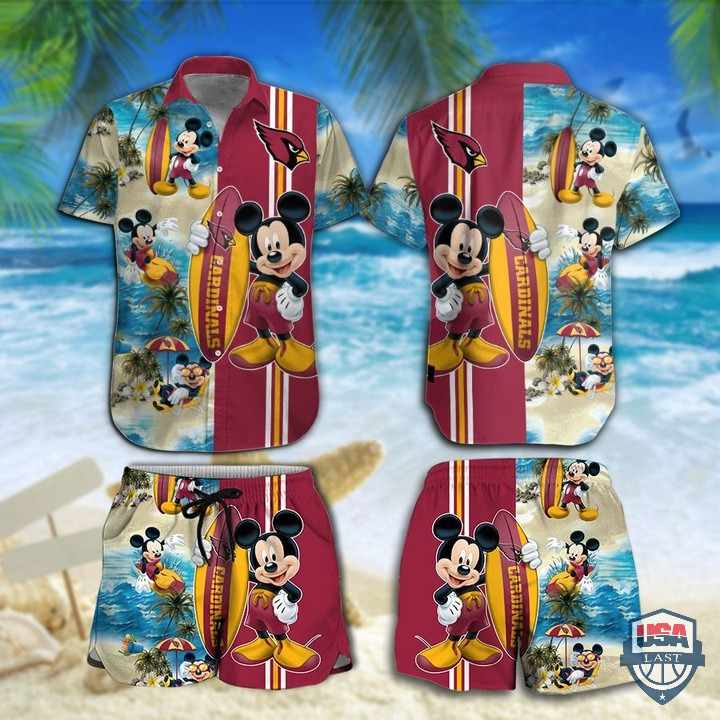 Detroit Lions Mickey Mouse Hawaiian Shirt Beach Short