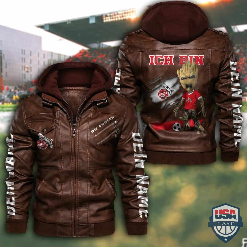 1. FC Köln Custom Name Leather Jacket