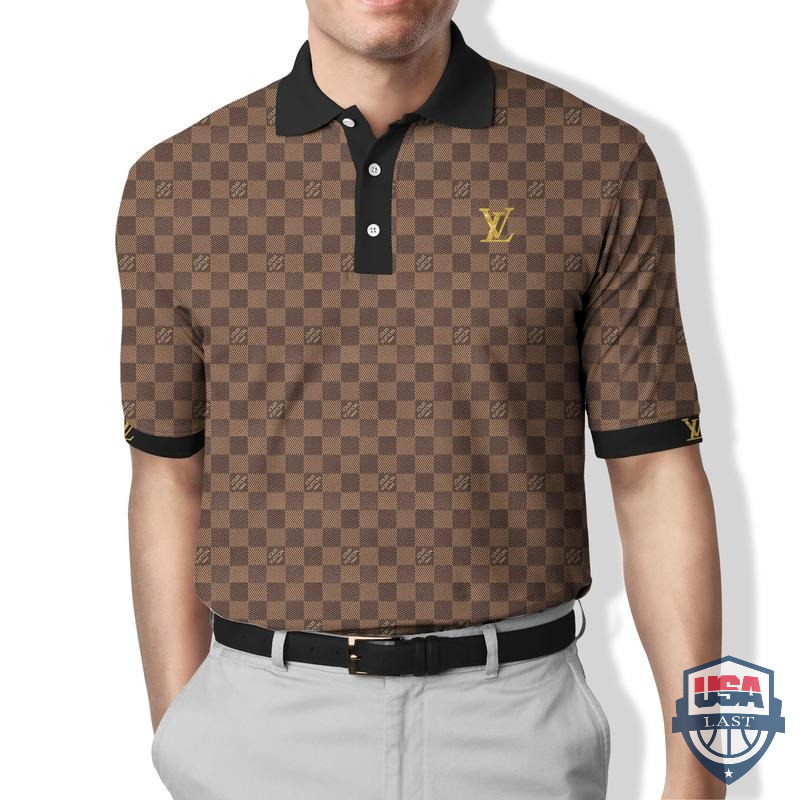 Louis Vuitton Logo Brown Polo Shirt